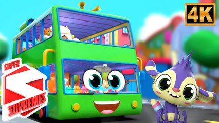 4K Wheels On The Bus | Kids TV Nursery Rhymes & Baby Songs | Fun Learning Videos for Children
