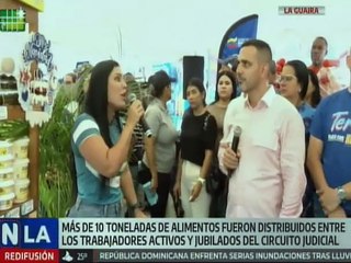 Distribuyen 11 toneladas de alimentos a trabajadores activos y jubilados del Circuito Judicial Penal de La Guaira