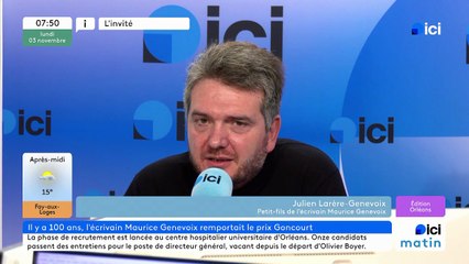 ICI Orleans - L'invité d'ICI Matin : Julien Larère-Genevoix, petit-fils de Maurice GENEVOIX