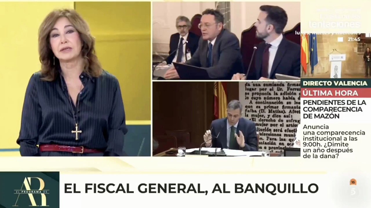 Ana Rosa destruye al fiscal general del Estado, enumera las irregularidades del juicio y lanza un dardo a Sánchez