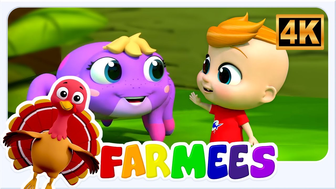 Itsy Bitsy Spider by Farmees | 4K Nursery Rhymes & Kids Songs | Baby Songs for Children
