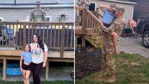 Girl's Double Take At Military Dad's Photobomb Leads To Emotional Reunion | Happily TV