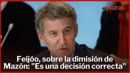 Feijóo reacciona a la dimisión de Mazón: "Es una decisión correcta"