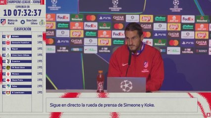 RUEDA de PRENSA de KOKE previa al ATLÉTICO de MADRID vs USG | CHAMPIONS LEAGUE
