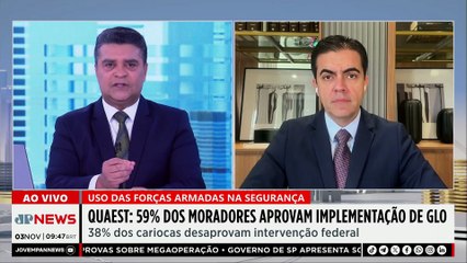 Quaest: 59% dos cariocas apoiam GLO após megaoperação no Rio