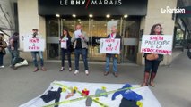 Mouv'Enfants organise une action contre Shein devant le BHV à Paris