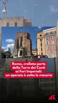 Secondo crollo alla Torre dei Conti a Roma: paura in centro, operai ancora sotto le macerie
