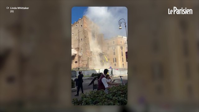 Une tour s'effondre partiellement à Rome, un ouvrier sous les décombres
