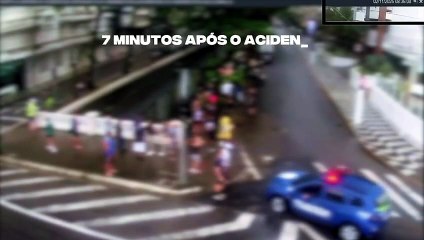 Pedestre é arremessado para dentro de canal após ser atropelado em Santos
