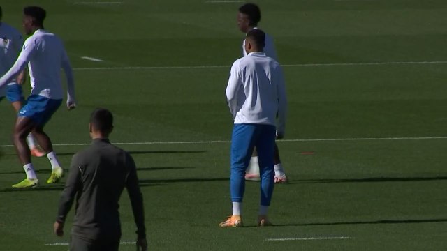 Real madrid train ahead of Champions League trip to stuttering Liverpool