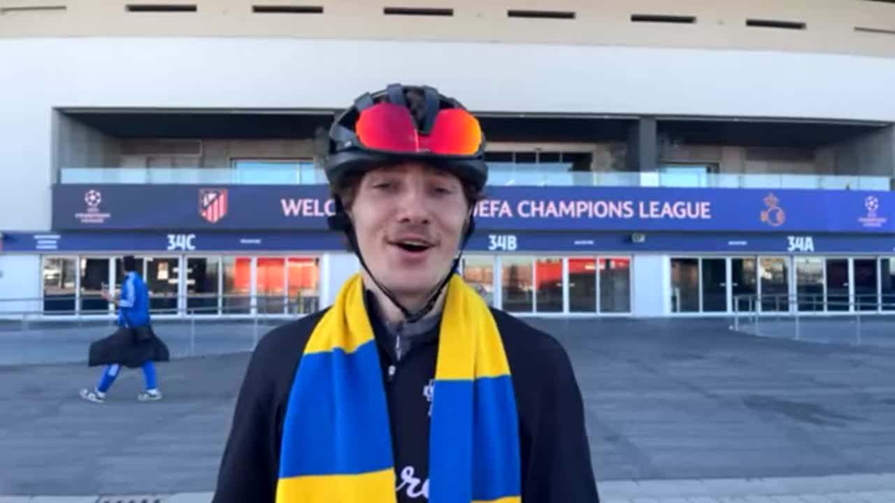 Il l'a fait: ce fan de l'Union fait 1570 km à vélo pour voir le match contre l'Atlético de Madrid