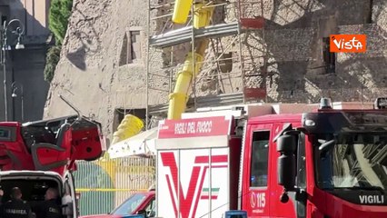 Ecco la Torre dei Conti ai Fori imperiali dopo il cedimento di parte della struttura