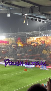 Widzew Łódź ultras during the “derby” with Legia