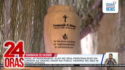 Dasal at pakikiramay, alay ng mga personalidad na bumisita sa unang araw ng public viewing ng abo ni Emman Atienza | 24 Oras