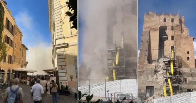 Roma, cede la Torre dei Conti ai Fori Imperiali: travolti quattro operai, uno grave (03.11.25)
