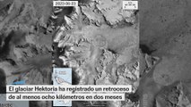 El glaciar Herotokoria ha registrado un retroceso de ocho kilómetros