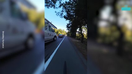 Cyclist Smashes Into Car Windscreen After Crash Vid