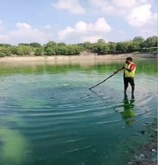 असारवा तालाब में ऑक्सीजन स्तर बढ़ाने का प्रयास