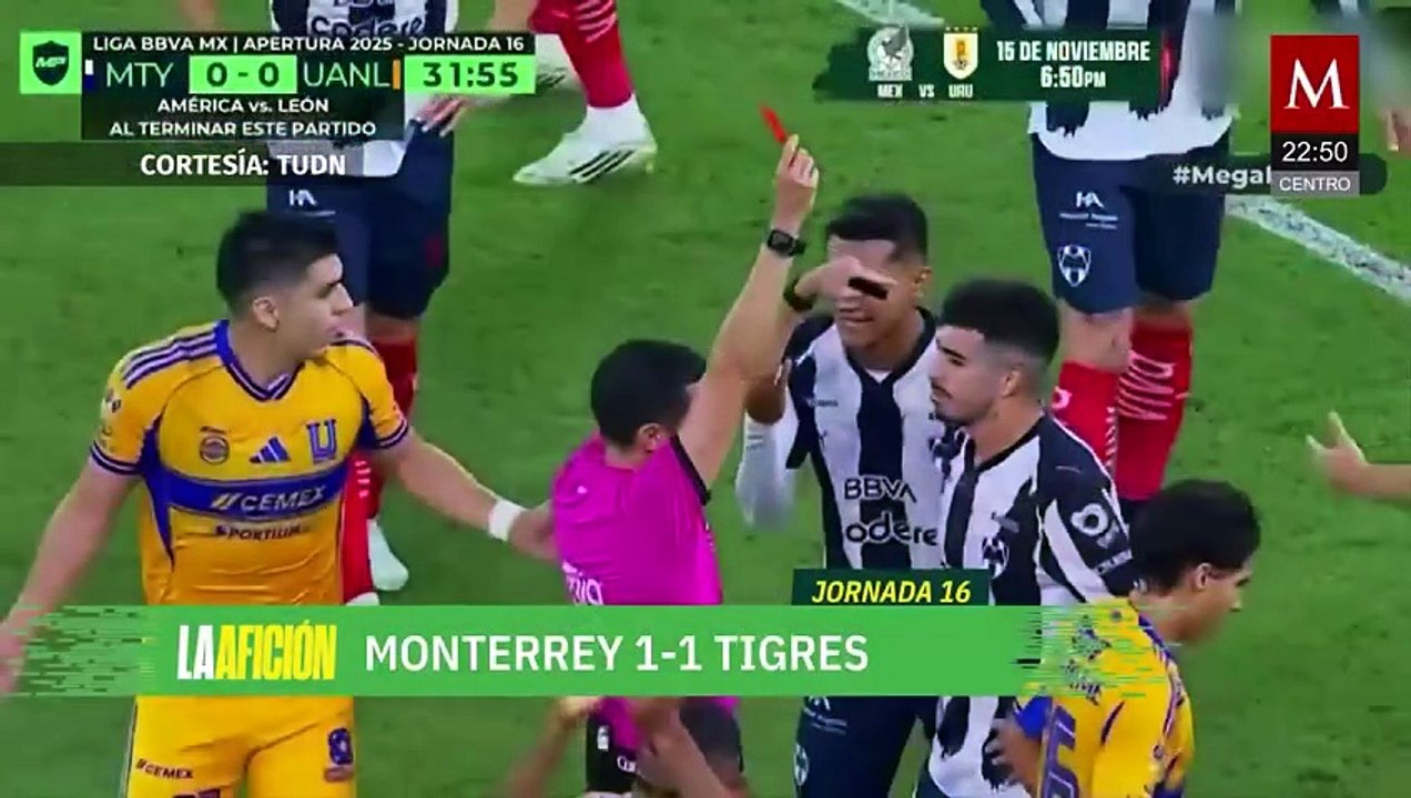 Tigres y Rayados empatan en un Clásico Regio 141 con dos expulsados
