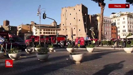 Roma'da Orta Çağ'dan kalma kulenin bir kısmı restorasyon sırasında çöktü