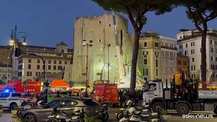 Crollo Torre dei Conti, operazioni di soccorso no-stop anche con droni
