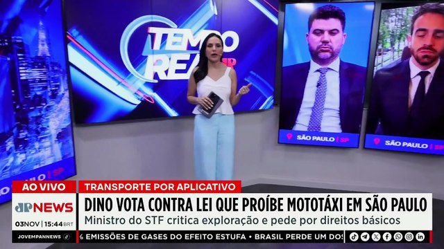 Dino acompanha Moraes e vota contra proibição de mototáxi em SP; entenda | TEMPO REAL