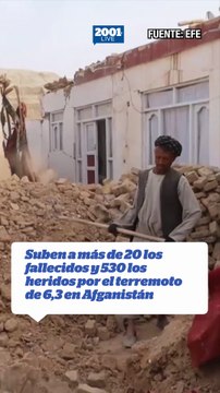 Suben a más de 20 los fallecidos y 530 los heridos por el terremoto de 6,3 en Afganistán