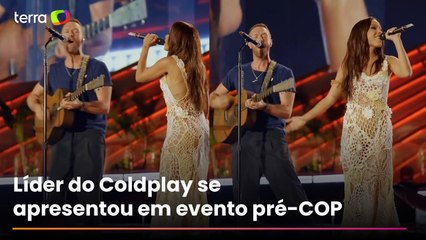 Chris Martin convida Anitta e arrisca português em show em Belém: ‘Desculpem’