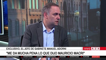Manuel Adorni en exclusiva con A24
