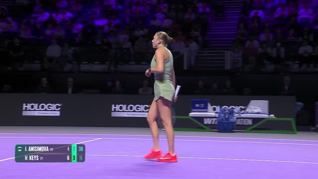 Anisimova makes gritty comeback to beat Keys in WTA finals
