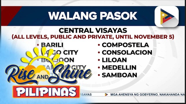 Mga bayan sa Visayas at Mindanao, walang pasok dahil sa epekto ng Bagyong #TinoPH