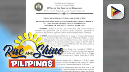 Pasok sa mga tanggapan ng gobyerno at paaralan sa Eastern Samar, suspendido ngayong araw