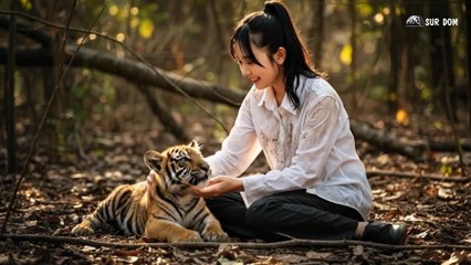 Part 44 - A Girl Alone Surviving In The Forest - Tiger Cub Reunion  Giant Anaconda in the Flood