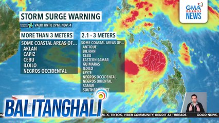 Ilang panig ng bansa, isinailalim ng PAGASA sa storm surge warning dahil sa Bagyong #TinoPH | Balitanghali