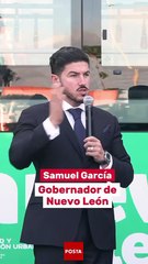 Samuel García entrega 16 nuevas unidades de la ruta 222 que ayudarán a cuatro municipios metropolitanos