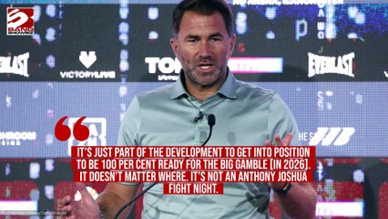 Anthony Joshua will fight ‘no big names this year unless it’s Jake Paul’, Eddie Hearn says- CAPTIONS