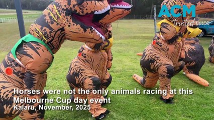Horses were not the only animals racing at this Melbourne Cup day event