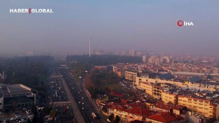 İstanbul'da etkili olan sis havadan görüntülendi