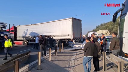 Kocaeli TEM'de TIR kazası! Ankara yönü trafiğe kapalı