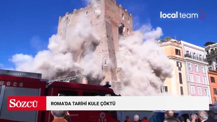Roma'da tarihi kule çöktü