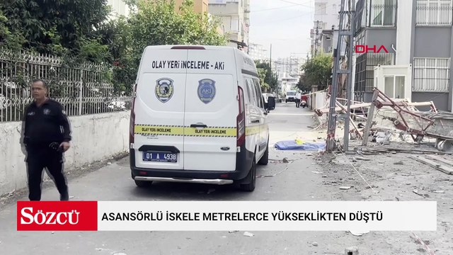 Asansörlü iskele metrelerce yükseklikten düştü: 1 ölü, 1 ağır yaralı