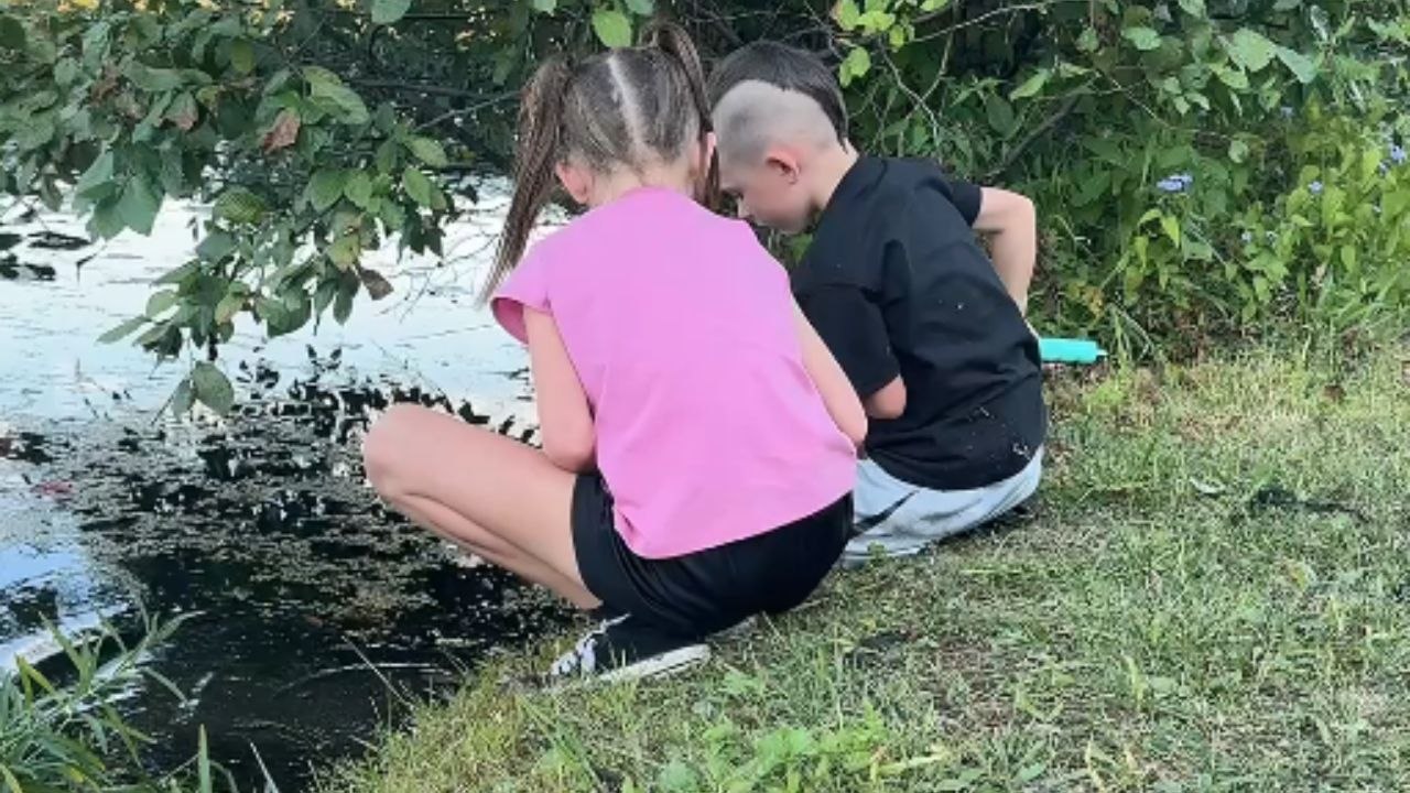 Mom shares comical footage of son falling into...