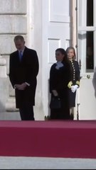 Los reyes Felipe y Letizia reciben al Sultán de Omán, Haithan Bin Tarik, en el Palacio Real de Madrid.