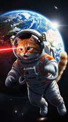 Cat in Space 🚀🐱 | Humanoid White Cat Exploring the Universe 🌌