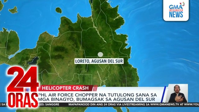 PHL Air Force chopper na tutulong sana sa mga binagyo, bumagsak sa Agusan Del Sur | 24 Oras