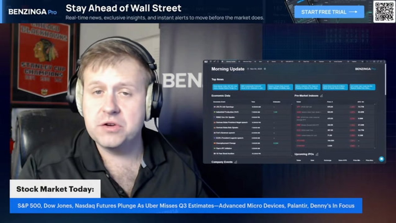 Stock Market Today: S&P 500, Dow Jones, Nasdaq Futures Plunge As Uber Misses Q3 Estimates—Advanced Micro Devices, Palantir, Denny's In Focus