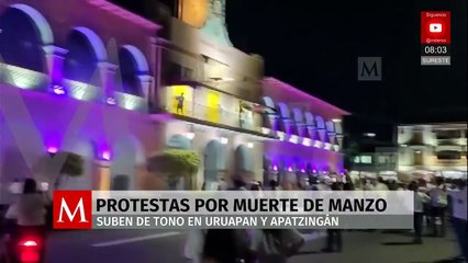 Protestas por muerte de Carlos Manzo escalan en Uruapan y Apatzingán