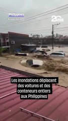 Les inondations aux Philippines déplacent des conteneurs et des voitures