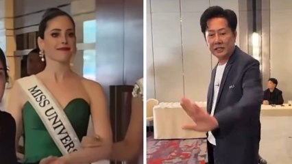 Fátima Bosch es insultada y expulsada de la entrega de bandas por directivo de Miss Universo, Nawat Itsaragrisil