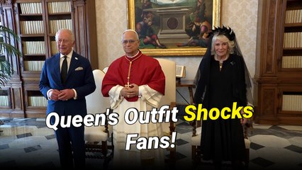Royal Fans Say Queen Camilla's Stylist Secretly 'Loves Princess Diana' After She Wears A 'Scary' All-Black Outfit And Veil To Meet The Pope: 'Looking Like The Grim Reaper'